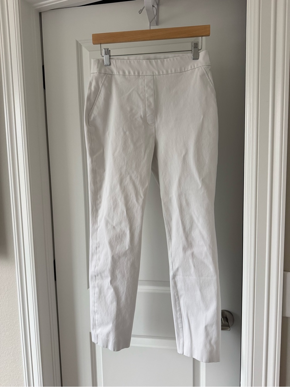 SPANX White Straight-Leg Slim Ponte Pants